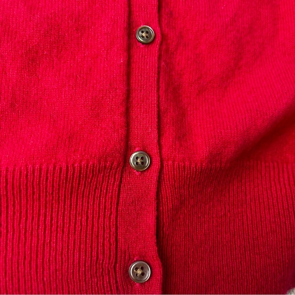100% Cashmere Raspberry Pink/Red Button-Up Cardigan•size medium - Picture 3 of 8